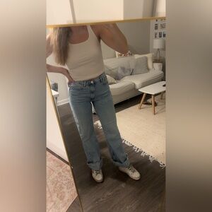 Zara Blue Straight Leg Jeans Versatile Denim
